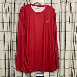 Columbia PFG Men's Vibrant Red Long Sleeve Tee